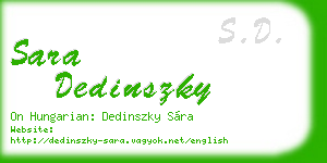 sara dedinszky business card